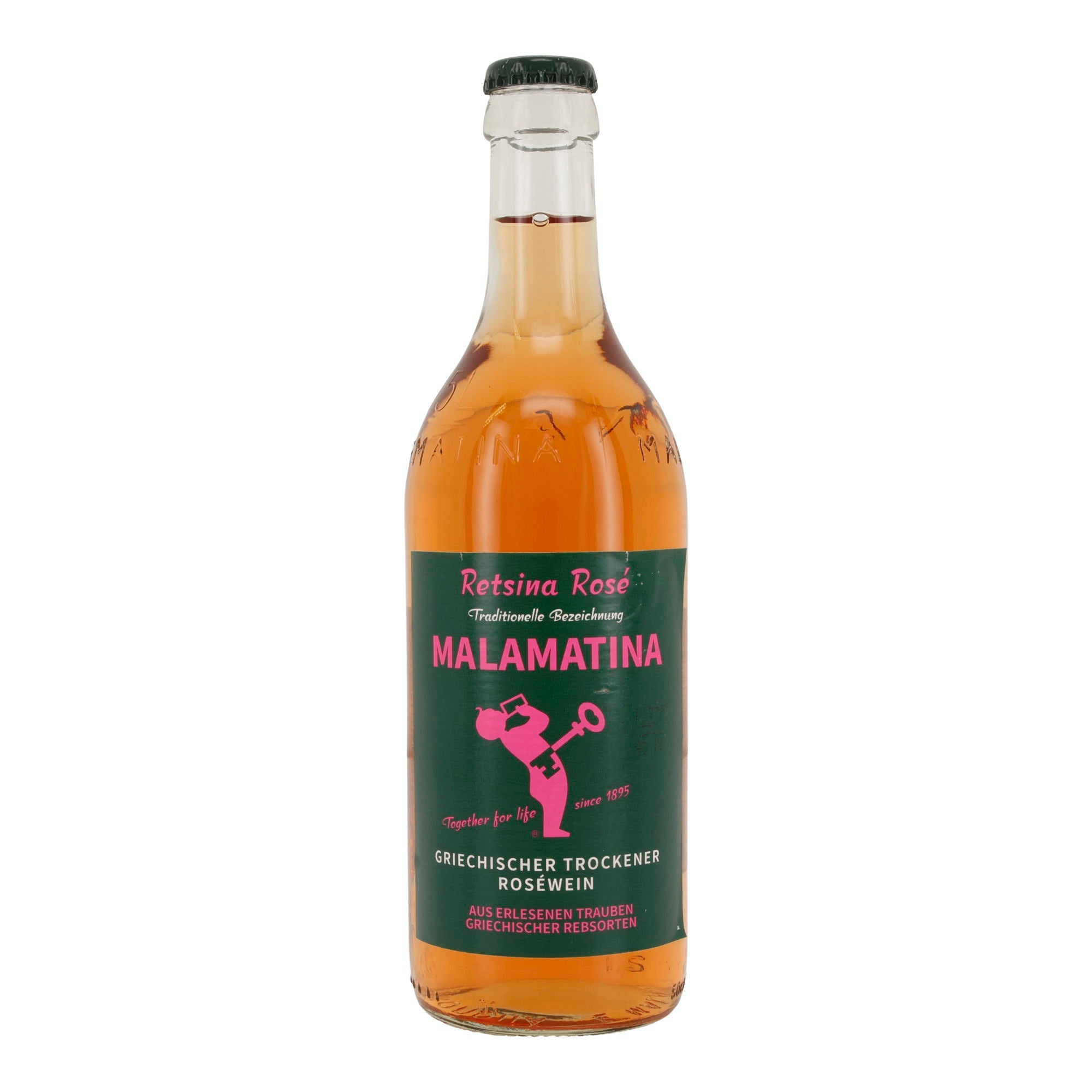 Malamatina Retsina Rosé | Griechischer trockener Roséwein | 11,5 % vol | 500 ml Retsina Malamatina